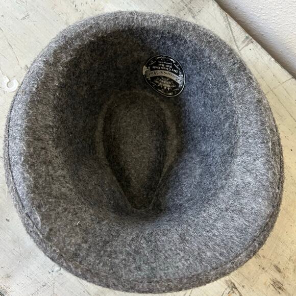 Bavarian Octoberfest Tyrolean German wool felt fedora hat Alpine gray feather - Picture 9 of 10